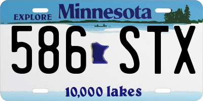 MN license plate 586STX