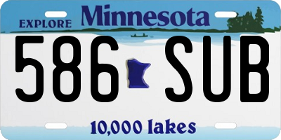 MN license plate 586SUB