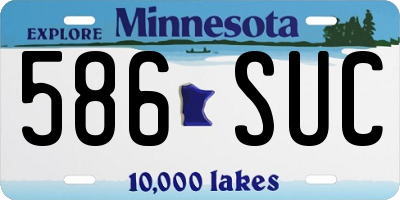MN license plate 586SUC