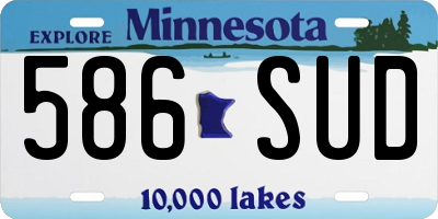 MN license plate 586SUD