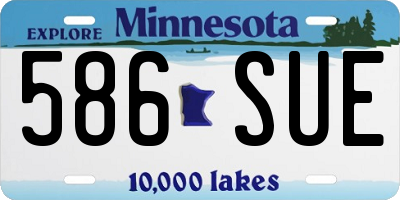 MN license plate 586SUE