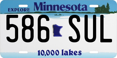 MN license plate 586SUL