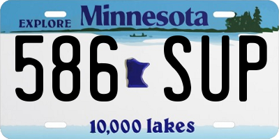 MN license plate 586SUP