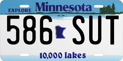 MN license plate 586SUT