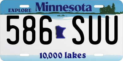 MN license plate 586SUU