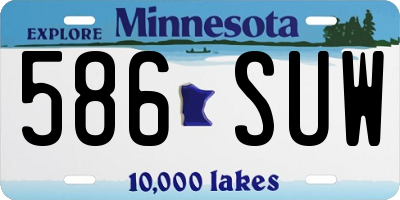 MN license plate 586SUW