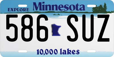 MN license plate 586SUZ