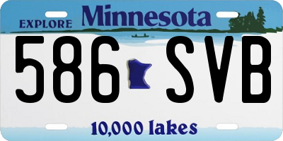 MN license plate 586SVB