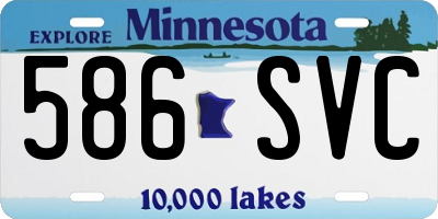 MN license plate 586SVC