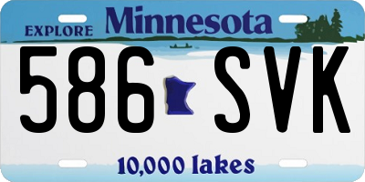 MN license plate 586SVK