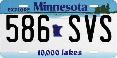 MN license plate 586SVS