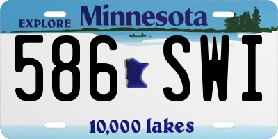 MN license plate 586SWI