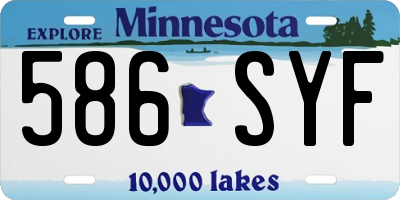 MN license plate 586SYF