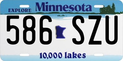 MN license plate 586SZU