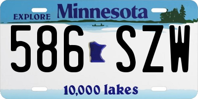 MN license plate 586SZW