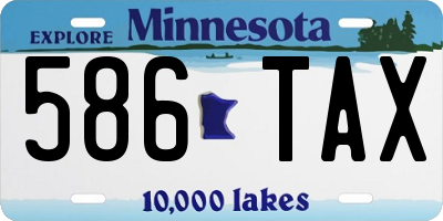MN license plate 586TAX