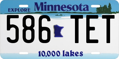 MN license plate 586TET