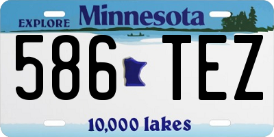 MN license plate 586TEZ