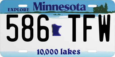 MN license plate 586TFW