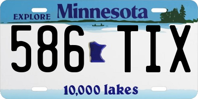 MN license plate 586TIX