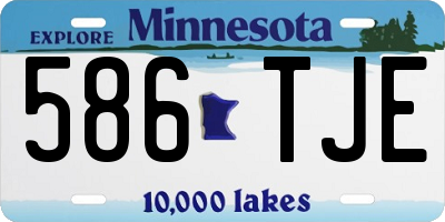 MN license plate 586TJE