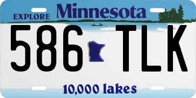 MN license plate 586TLK
