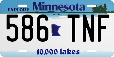 MN license plate 586TNF