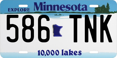 MN license plate 586TNK