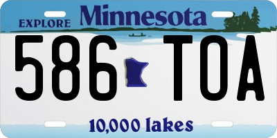 MN license plate 586TOA