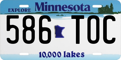 MN license plate 586TOC