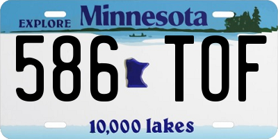 MN license plate 586TOF
