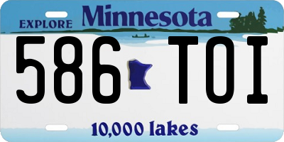 MN license plate 586TOI