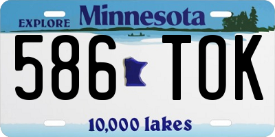MN license plate 586TOK