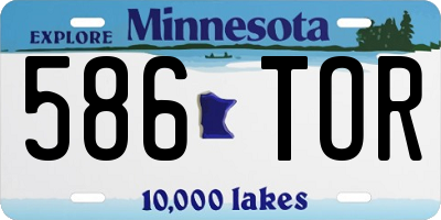 MN license plate 586TOR