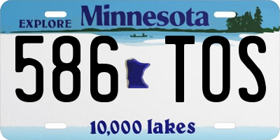 MN license plate 586TOS