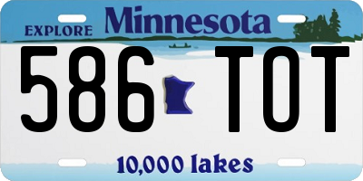 MN license plate 586TOT