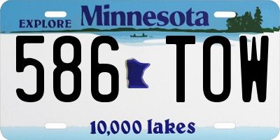 MN license plate 586TOW