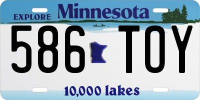 MN license plate 586TOY