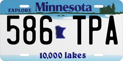 MN license plate 586TPA