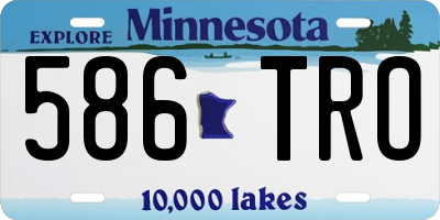 MN license plate 586TRO