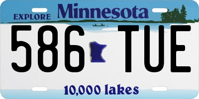 MN license plate 586TUE