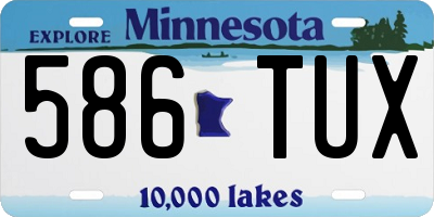 MN license plate 586TUX