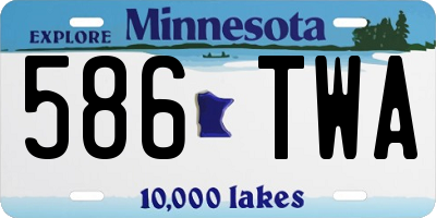 MN license plate 586TWA