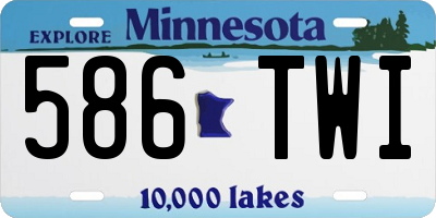 MN license plate 586TWI