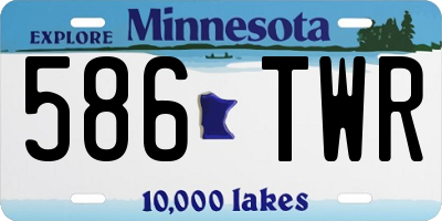 MN license plate 586TWR
