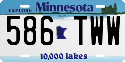 MN license plate 586TWW
