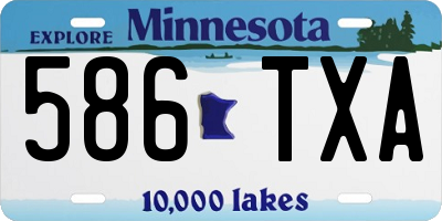MN license plate 586TXA