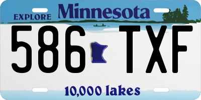 MN license plate 586TXF