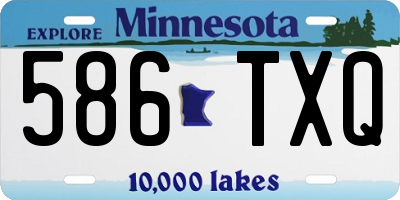 MN license plate 586TXQ