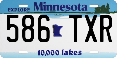MN license plate 586TXR